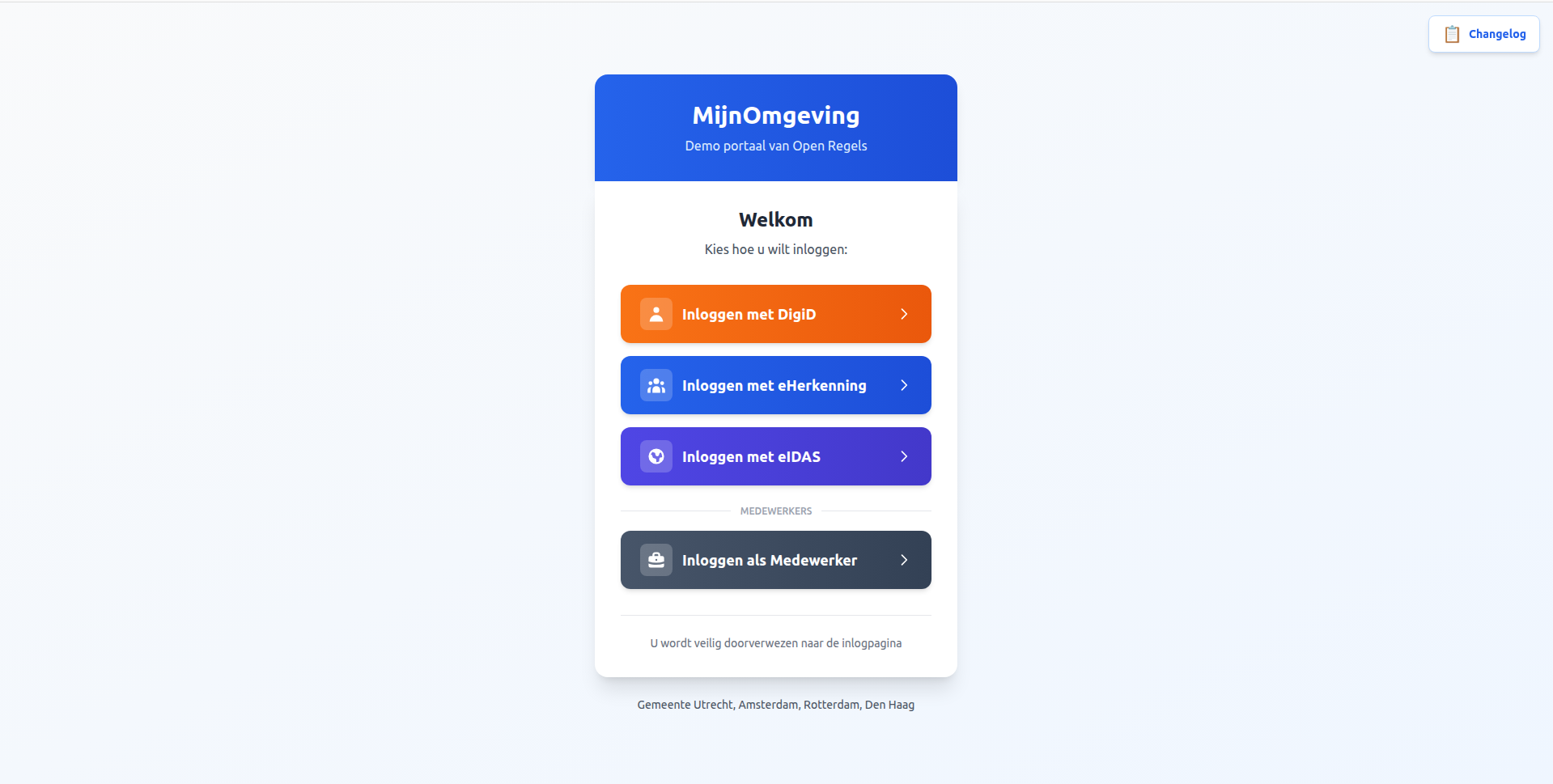 Screenshot: MijnOmgeving Landing Page